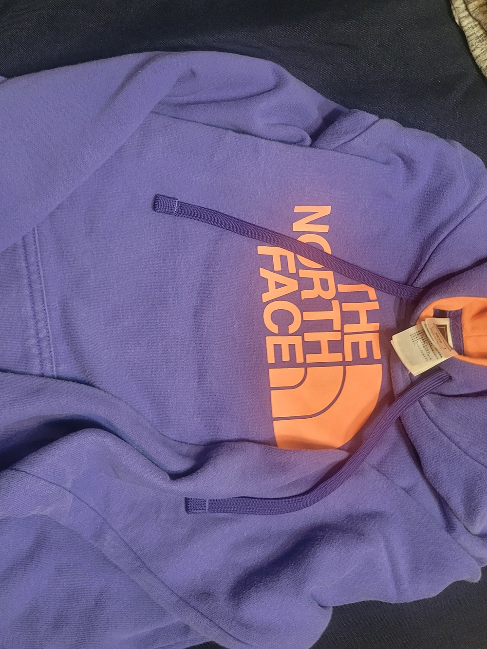 The North Face Purple Hoodie with Orange Lining